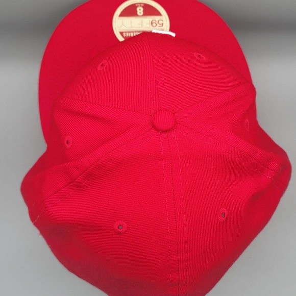 New Era 59Fifty Heritage Series LA Dodgers Red 100% Wool Fitted Hat Size 8 READ! - Picture 7 of 13